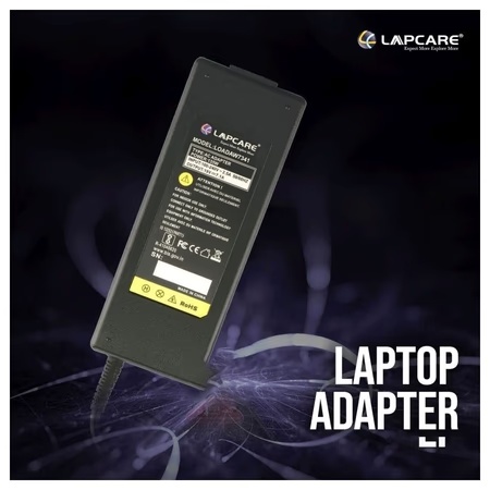 Lapcare LOADAW7341 Laptop Power Adapter with Over Current Protection, Black