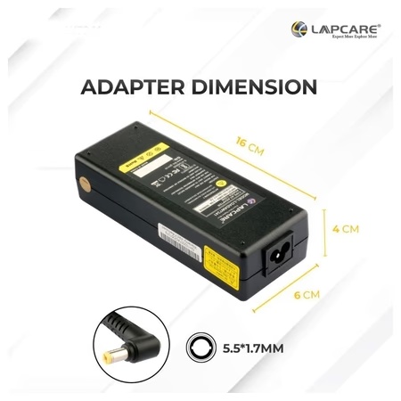 Lapcare LOADAW7341 Laptop Power Adapter with Over Current Protection, Black