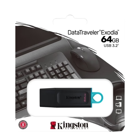 Kingston 64 GB DataTraveler Exodia Flash Drive, DTX