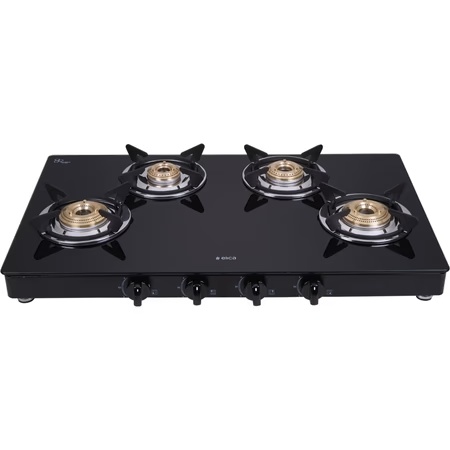 Elica 774 CT Vetro 2J (DT AI Series) 4 Burners Cooktop, Black