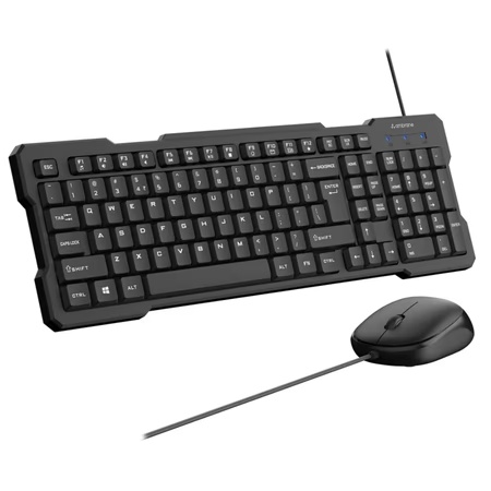 Ambrane KeyFlex Wired Keyboard and Mouse Combo, Black