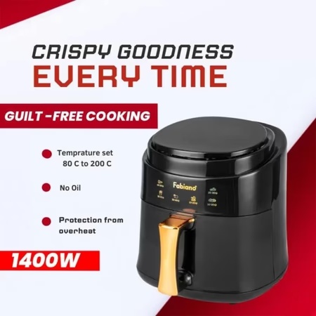 Fabiano 8 Litres Air Fryer, Black