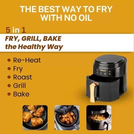 Fabiano 8 Litres Air Fryer, Black