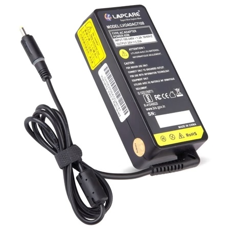 Lapcare LVOADAC7108 Laptop Power Adapter with Over Current Protection, Black