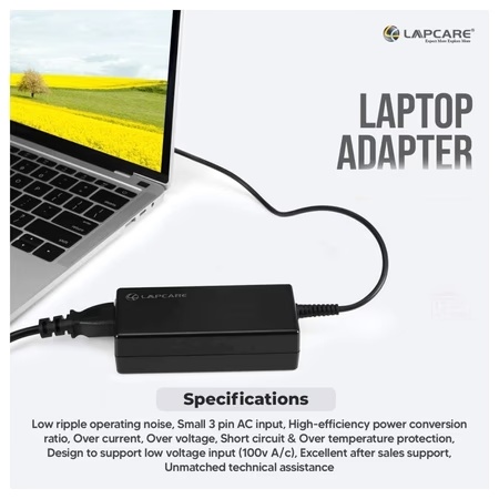 Lapcare LVOADAC7108 Laptop Power Adapter with Over Current Protection, Black 5 Lapcare LVOADAC7108 Laptop Power Adapter with Over Current Protection, Black