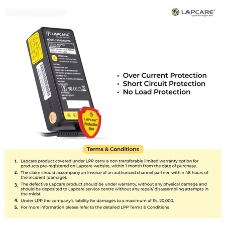 Lapcare LVOADAC7108 Laptop Power Adapter with Over Current Protection, Black 6 Lapcare LVOADAC7108 Laptop Power Adapter with Over Current Protection, Black
