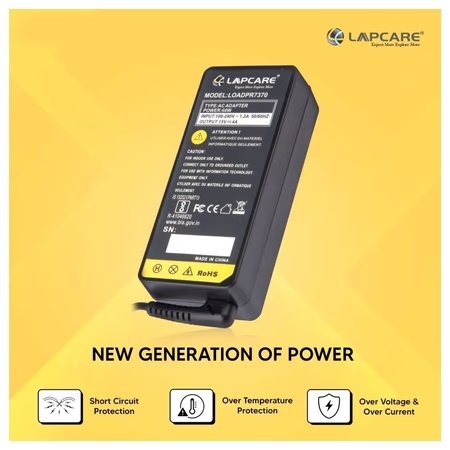 Lapcare LOADPR7370 Laptop Power Adapter with Over Current Protection, Black 4 Lapcare LOADPR7370 Laptop Power Adapter with Over Current Protection, Black