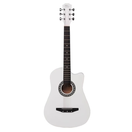 Intern INT-38C Acoustic Guitar, White