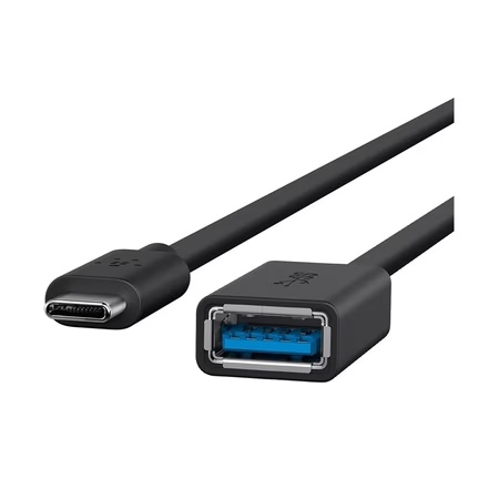 Belkin F2CU036btBLK High Speed Metal Shield Reversible USB-C 3.0 to USB-A Adapter, Black