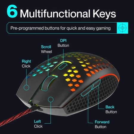 Ambrane TroneX Wired Gaming Mouse, Black