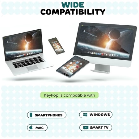 Ambrane KeyPop Wireless Keyboard & Mouse Combo, Mix Green