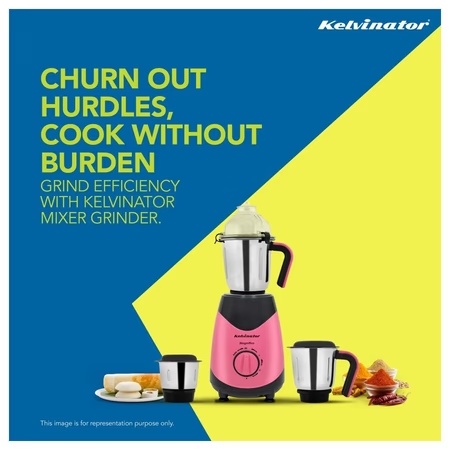 Kelvinator Magnifico KMG00455 Mixer Grinder with 3 Jar, Pink Black 10 Kelvinator Magnifico KMG00455 Mixer Grinder with 3 Jar, Pink Black