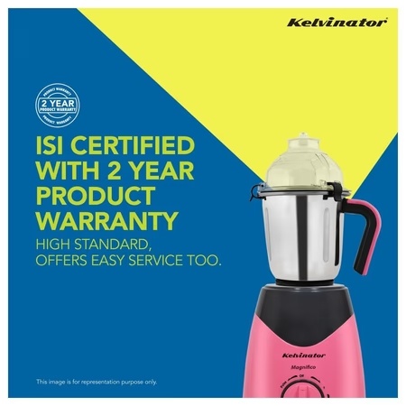 Kelvinator Magnifico KMG00455 Mixer Grinder with 3 Jar, Pink Black 6 Kelvinator Magnifico KMG00455 Mixer Grinder with 3 Jar, Pink Black