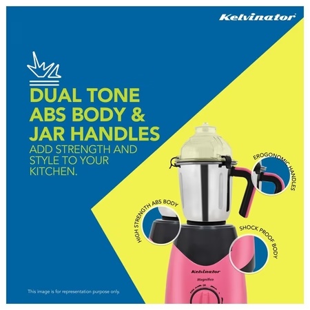 Kelvinator Magnifico KMG00455 Mixer Grinder with 3 Jar, Pink Black 7 Kelvinator Magnifico KMG00455 Mixer Grinder with 3 Jar, Pink Black