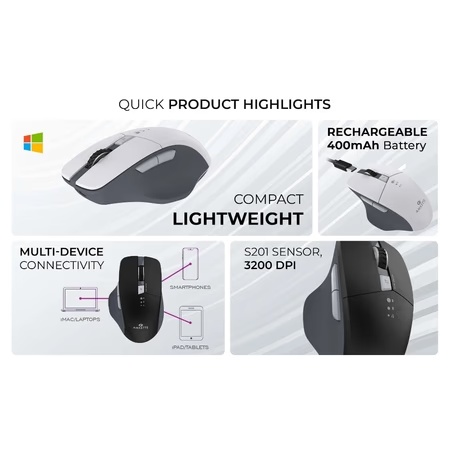 Amkette Hush Pro Epic M Wireless Mouse, Black