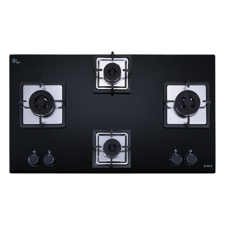 Elica Ind Flexi FB 491 DX DFS 4 Burners Hob, Black Glass