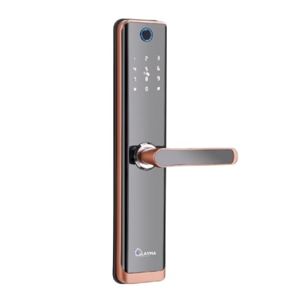 LAVNA LA28 Smart Wifi Door Lock with 7 Way of Access, Rose Gold, (2 Bolts wooden door lock)