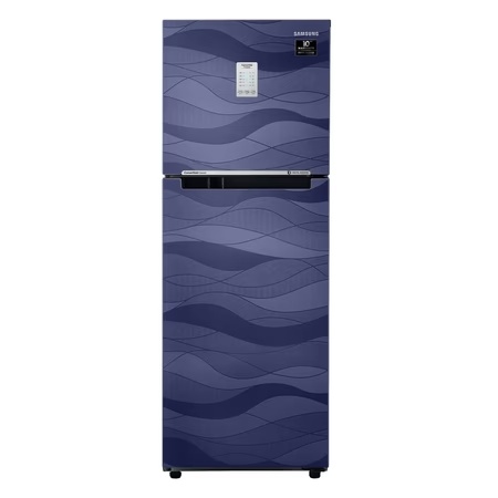Samsung 253 litres 3 Star Double Door Refrigerator, Wave Blue RT28T3753UV