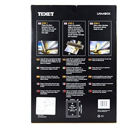 Texet A4 Laminating Pouches 150 Microns (75*2), Pack of 100, White