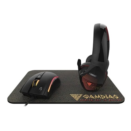 Gamdias Artemis E1 Wired Headphone with Mouse and Mouse Pad, Black