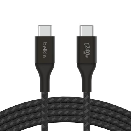 Belkin USB-C to USB-C Braided 100 cm (1 meters) 240W PD, Fast Charge and Sync Type C Cable, Black
