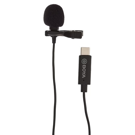 Boya BY-M3 Omnidirectional Clip On Lavalier Microphone For podcasting, vlogging, interviews (Black)