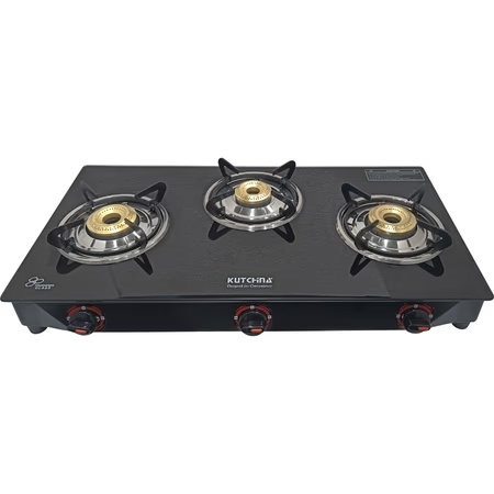 Kutchina CT ECO 3 Burner Glass Cooktop, Black