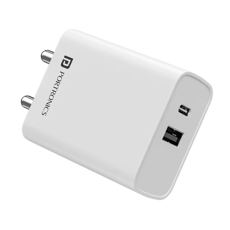 Portronics Adapto 70 Mobile Phone Charger, White