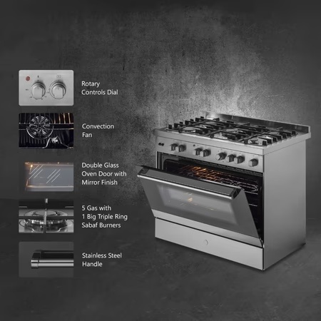 KAFF 90 cm Stainless Steel Finish Cooking Range with Electric Oven, KGM90