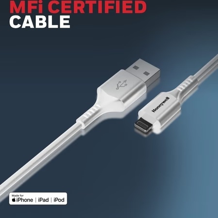 Honeywell 1.8 Meter MFi Certified Apple Lightning Cable, White 2 Honeywell 1.8 Meter MFi Certified Apple Lightning Cable, White
