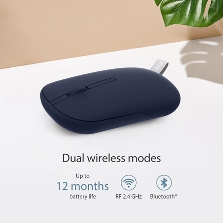 Asus Marshmallow MD100 Wireless Mouse, Quiet Blue, (Solar Blue cover also included) 4 Asus Marshmallow MD100 Wireless Mouse, Quiet Blue, (Solar Blue cover also included)