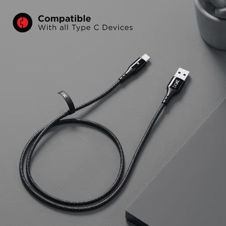 Boat A600 USB Type-C Cable, Mercurial Black