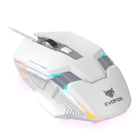 EvoFox Spectre USB Wired Gaming Mouse, White
